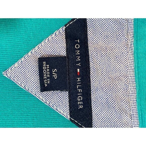 Tommy Hilfiger Women's Collared V-Neck Short Sleeve Polo Top Teal Size Small - Picture 3 of 8